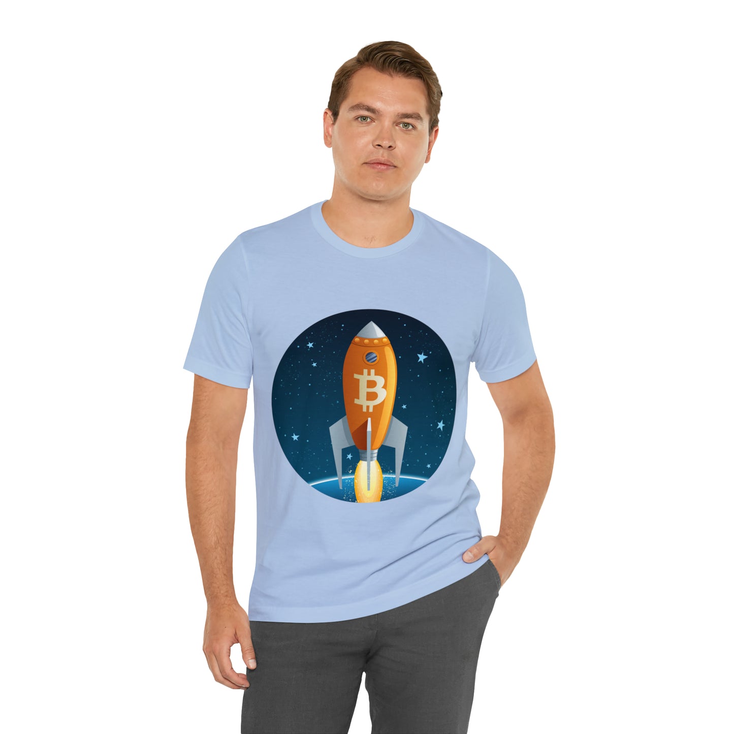 BitCoin Rocket Unisex Short Sleeve