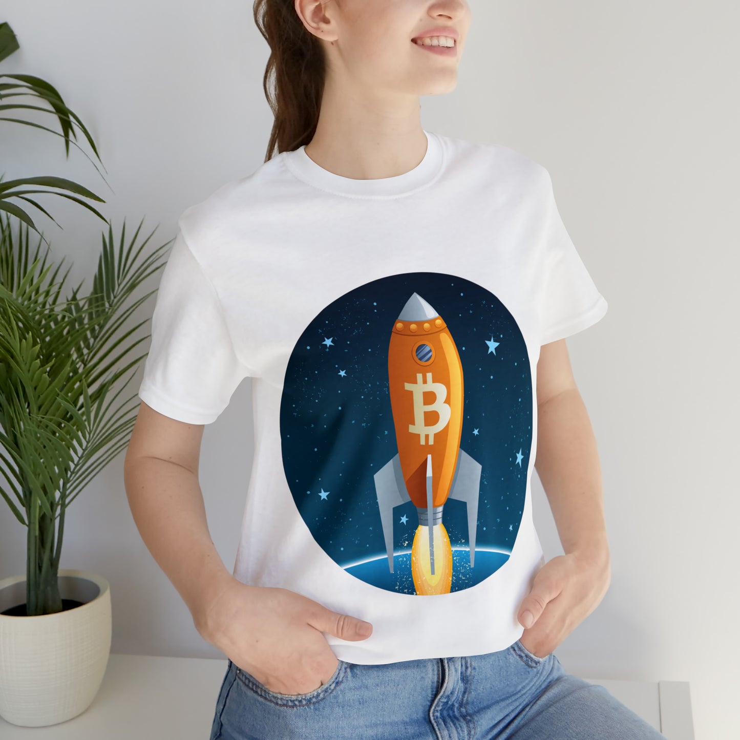 BitCoin Rocket Unisex Short Sleeve