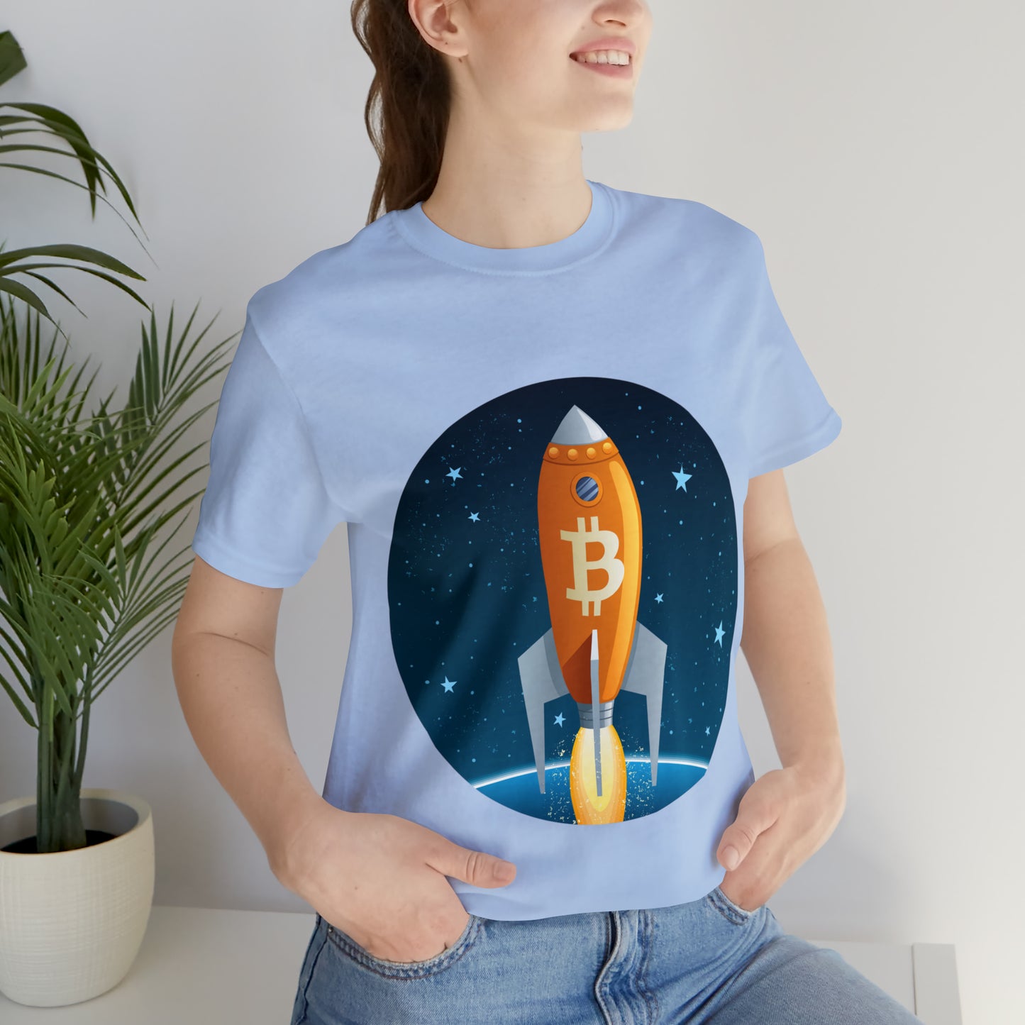 BitCoin Rocket Unisex Short Sleeve