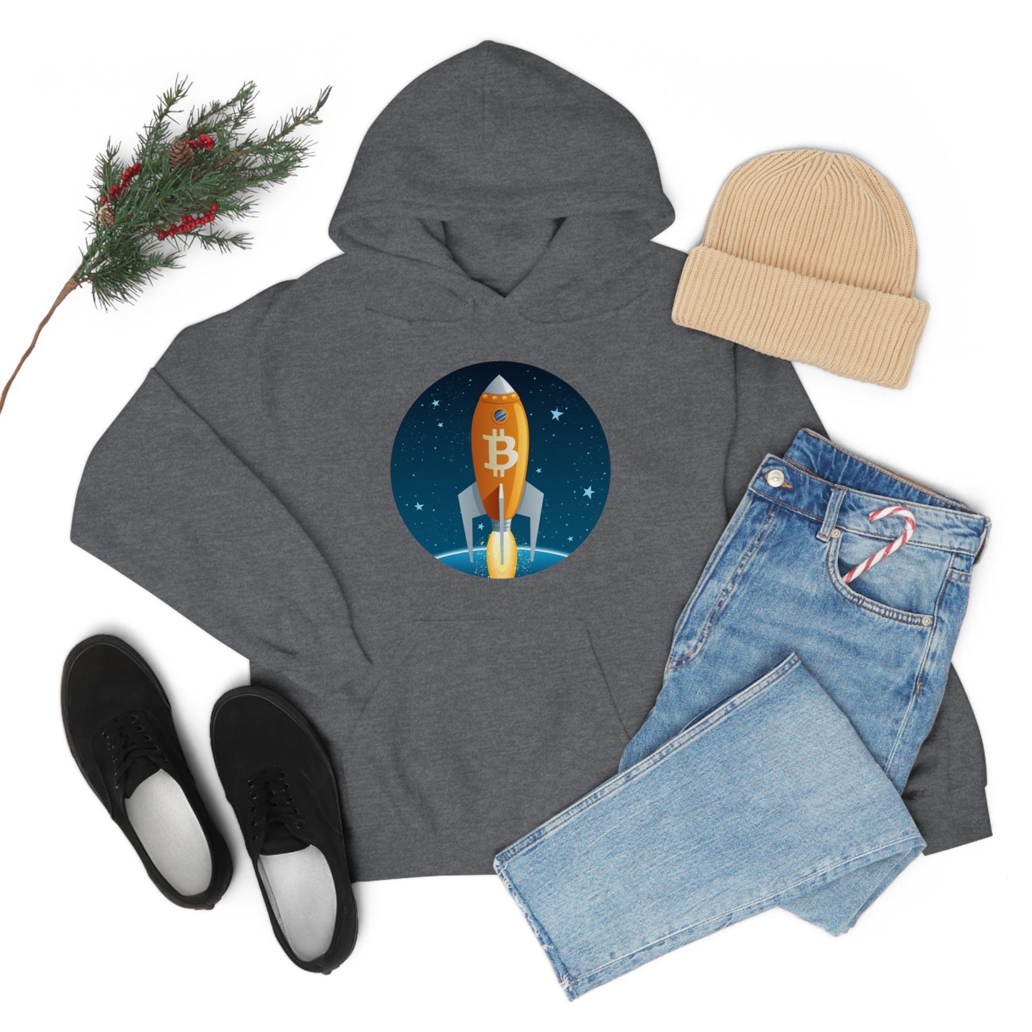 Bitcoin Rocket Unisex Hoodie