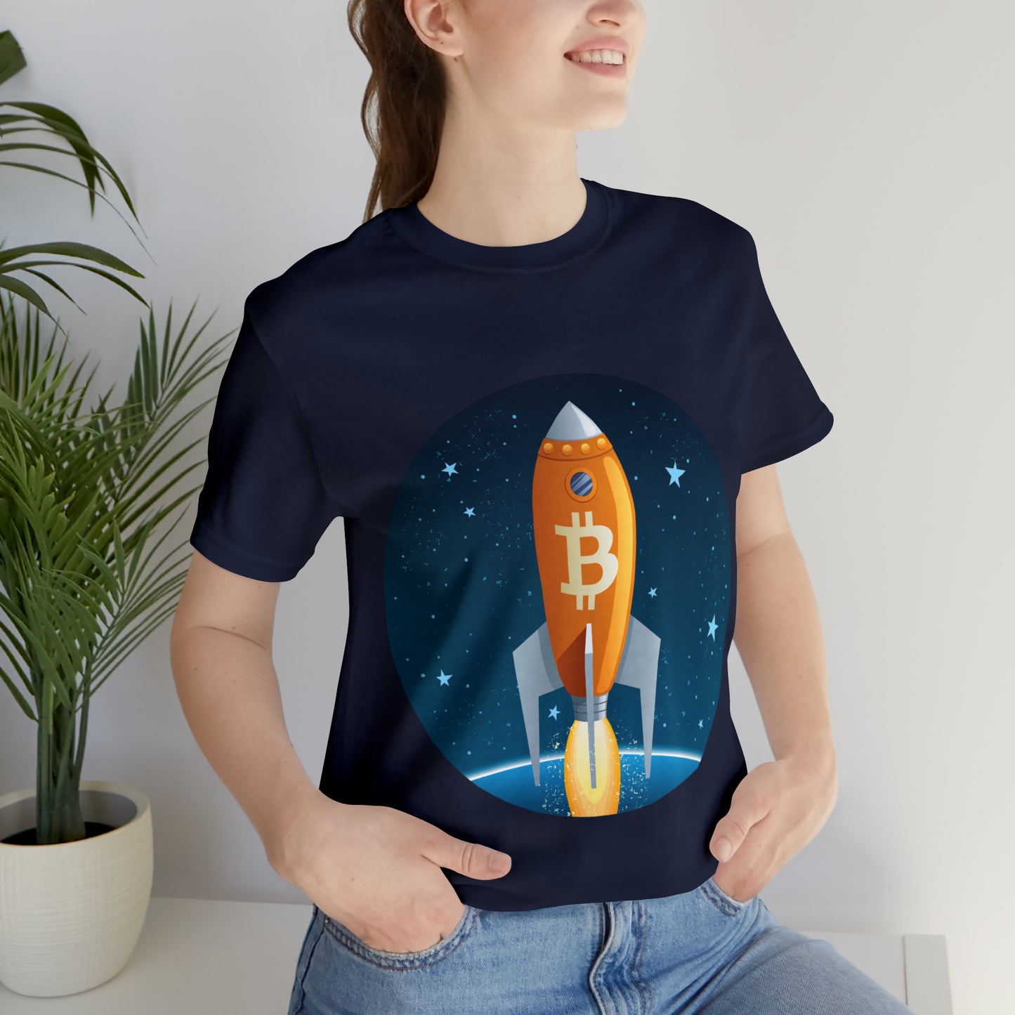 BitCoin Rocket Unisex Short Sleeve