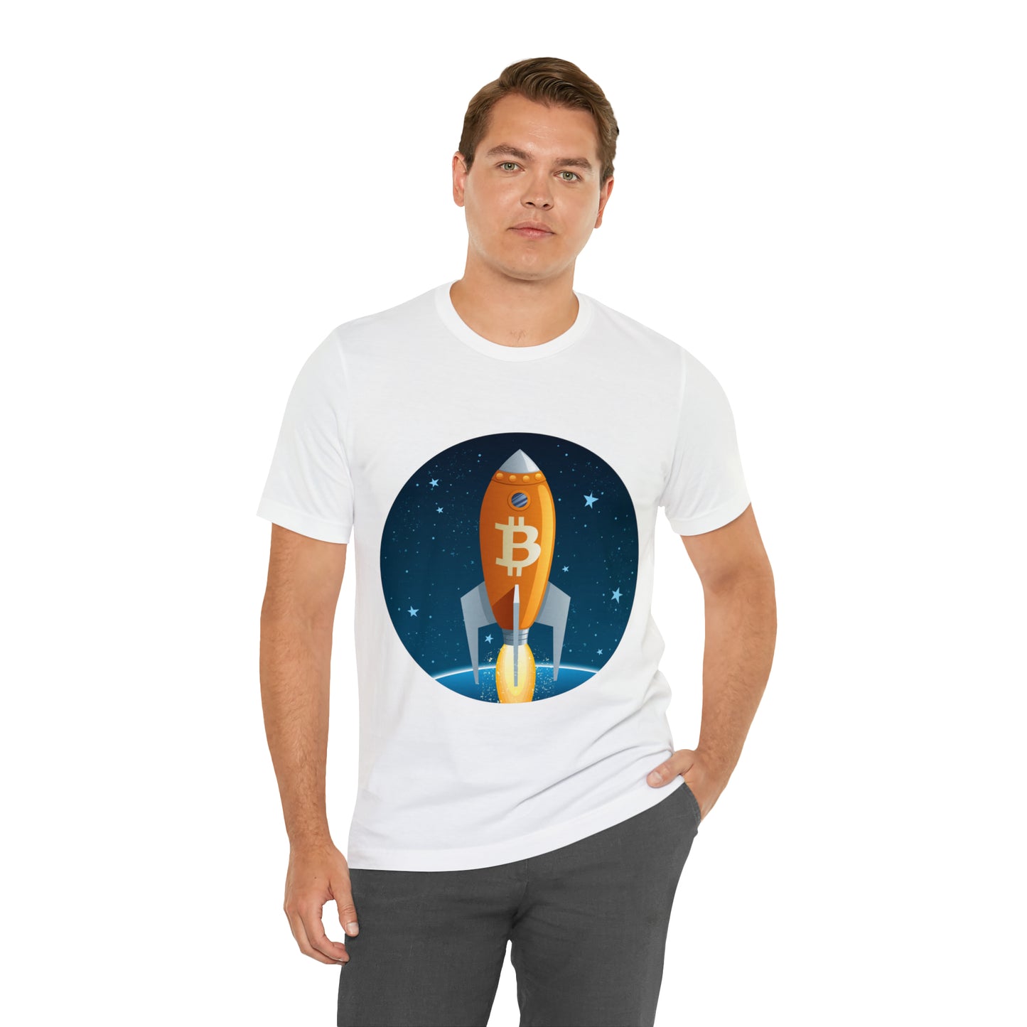 BitCoin Rocket Unisex Short Sleeve