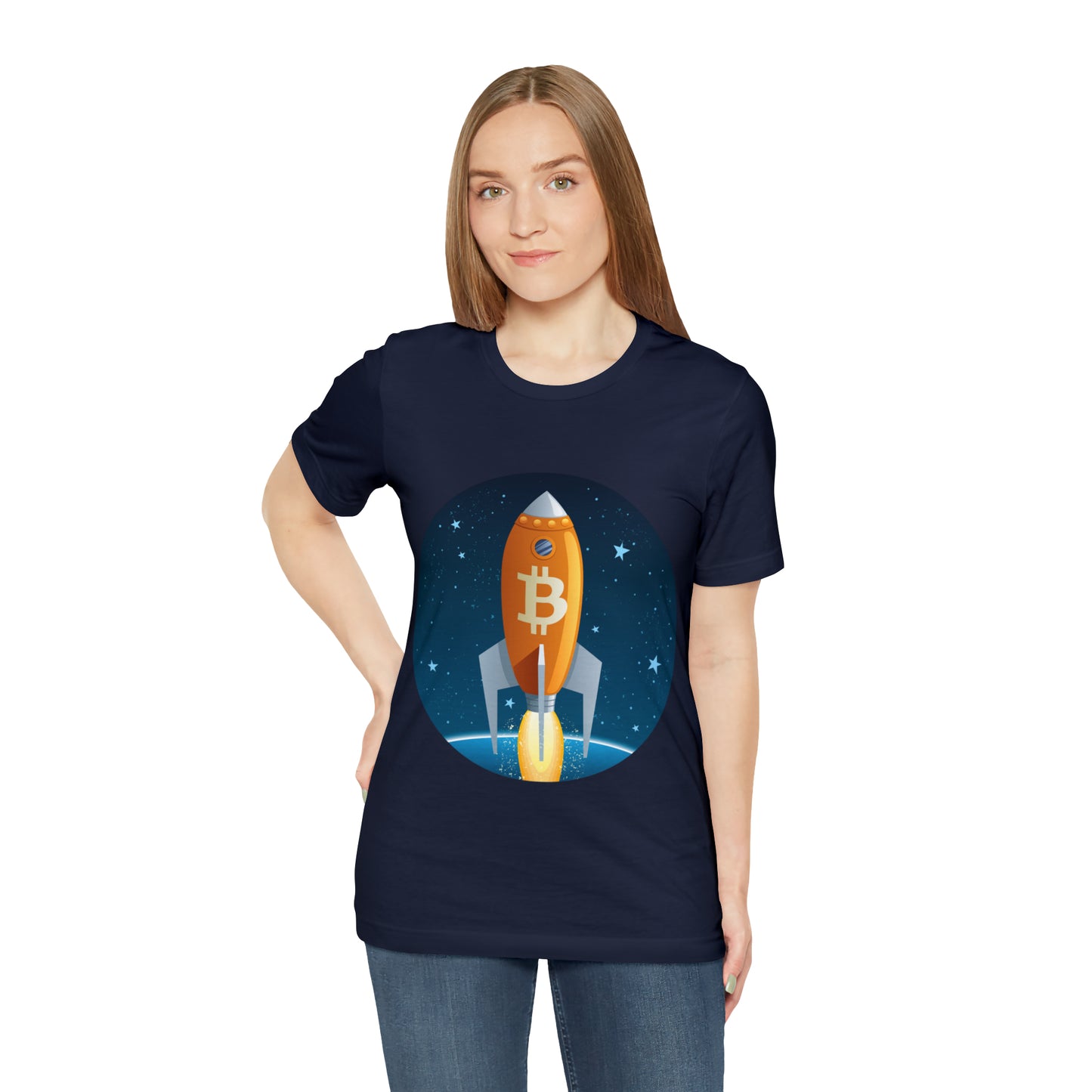 BitCoin Rocket Unisex Short Sleeve