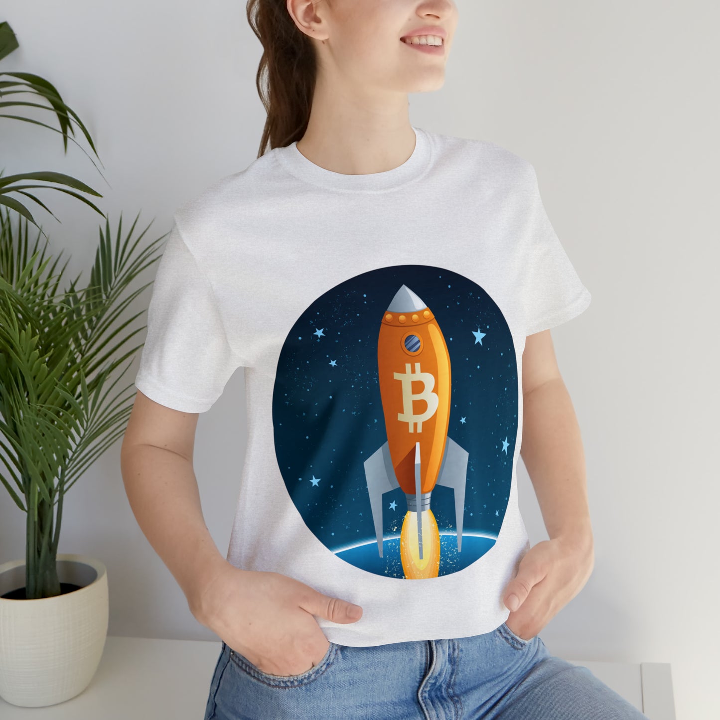 BitCoin Rocket Unisex Short Sleeve