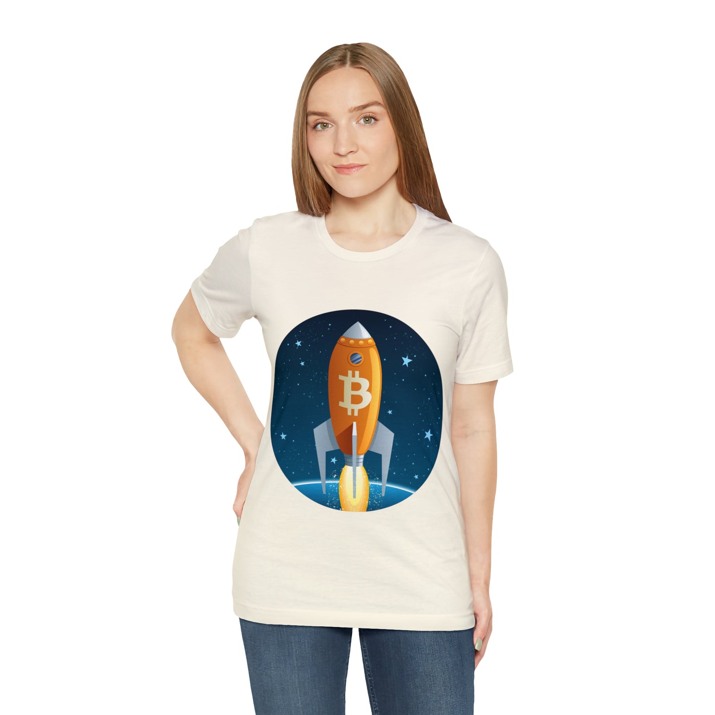 BitCoin Rocket Unisex Short Sleeve