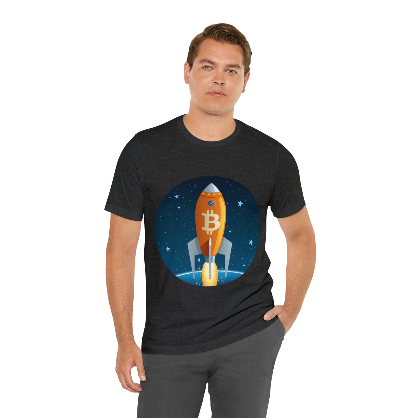 BitCoin Rocket Unisex Short Sleeve