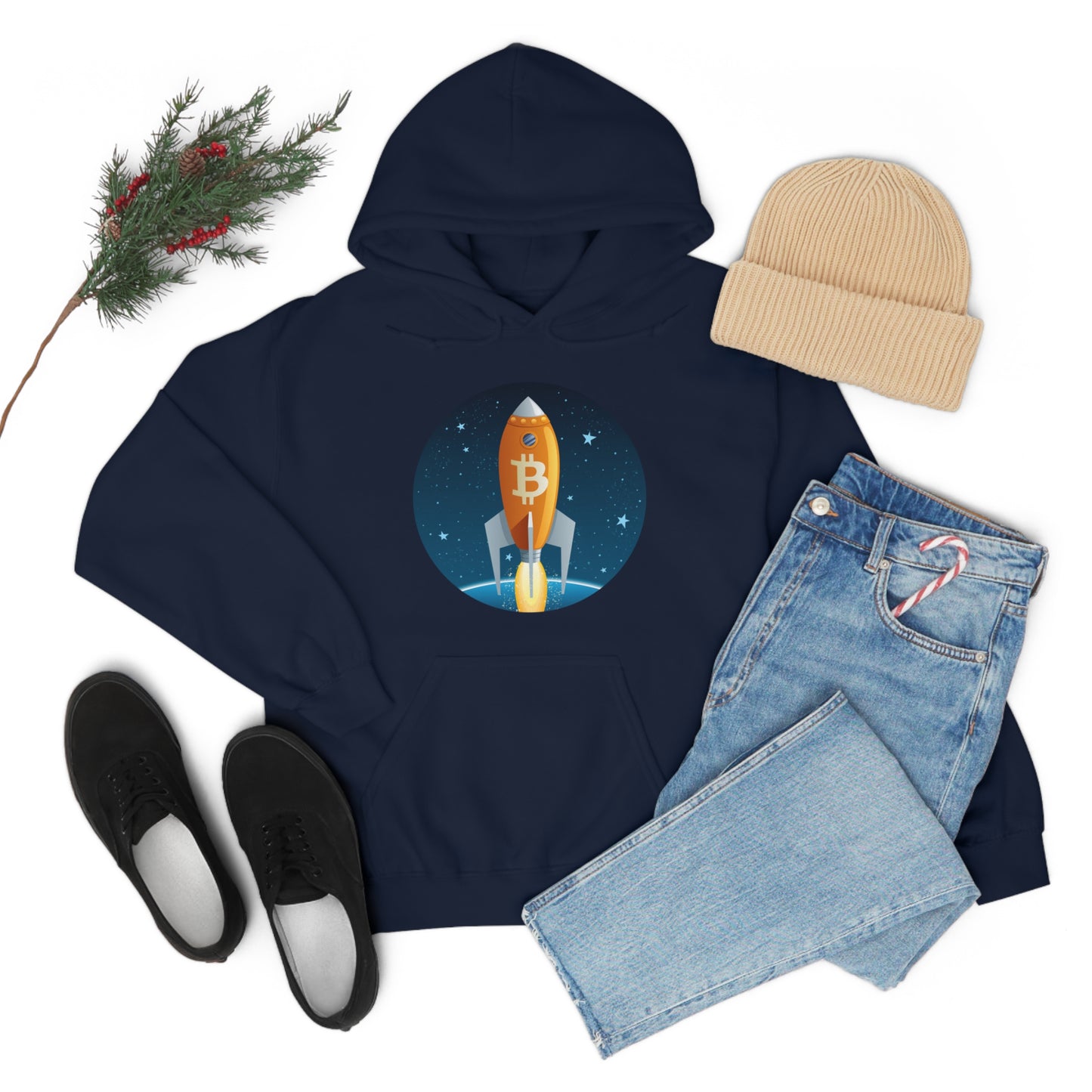 Bitcoin Rocket Unisex Hoodie